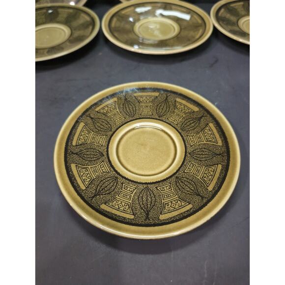 Taylor Smith and Taylor Co Green Saucers, Vintage Riviera Collection, Set of Six - Picture 2 of 5